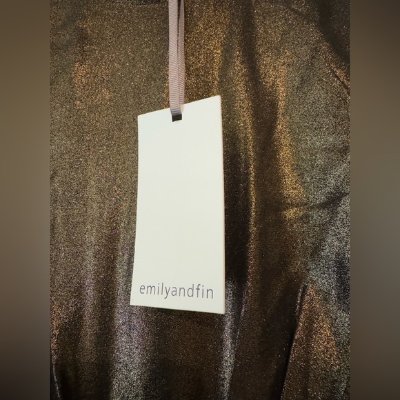 NEW Emily & Fin Lexi Gold Dust Shimmer Dress Gold XS ModCloth Metallic NWT - Picture 8 of 10